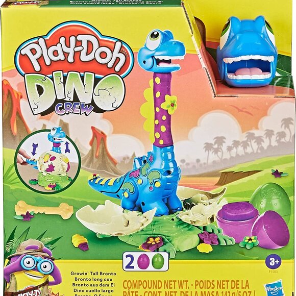 Brand New 🦕 Play-Doh Dino Crew Growing Tall Bronto 🦖 - Picture 1 of 12